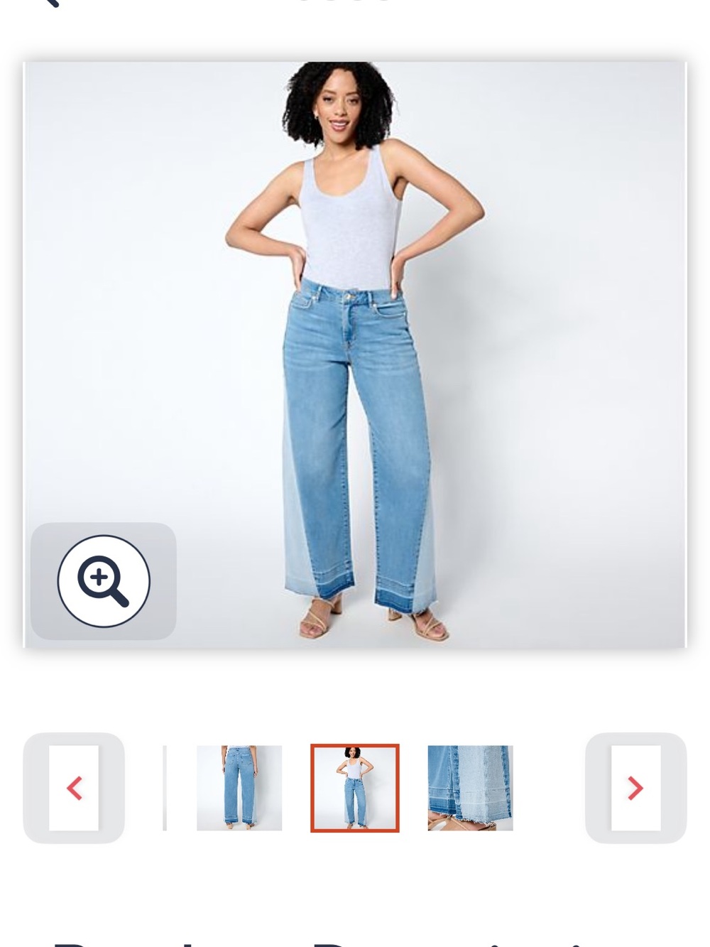 Light Blue Wide-Leg Ankle Jeans - Women